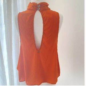 One Teaspoon VGUC silk sleeveless, high neck top wth buttons in back, open back